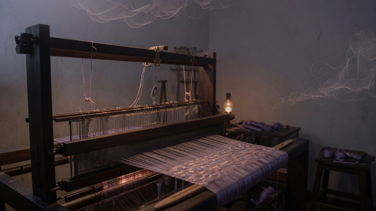 Abstract weaving threads of light